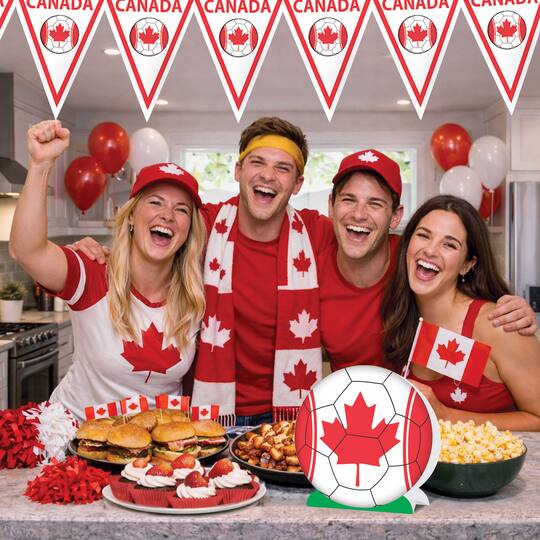 9.25" Canada 3D Soccer Ball Centerpieces, 2ct.